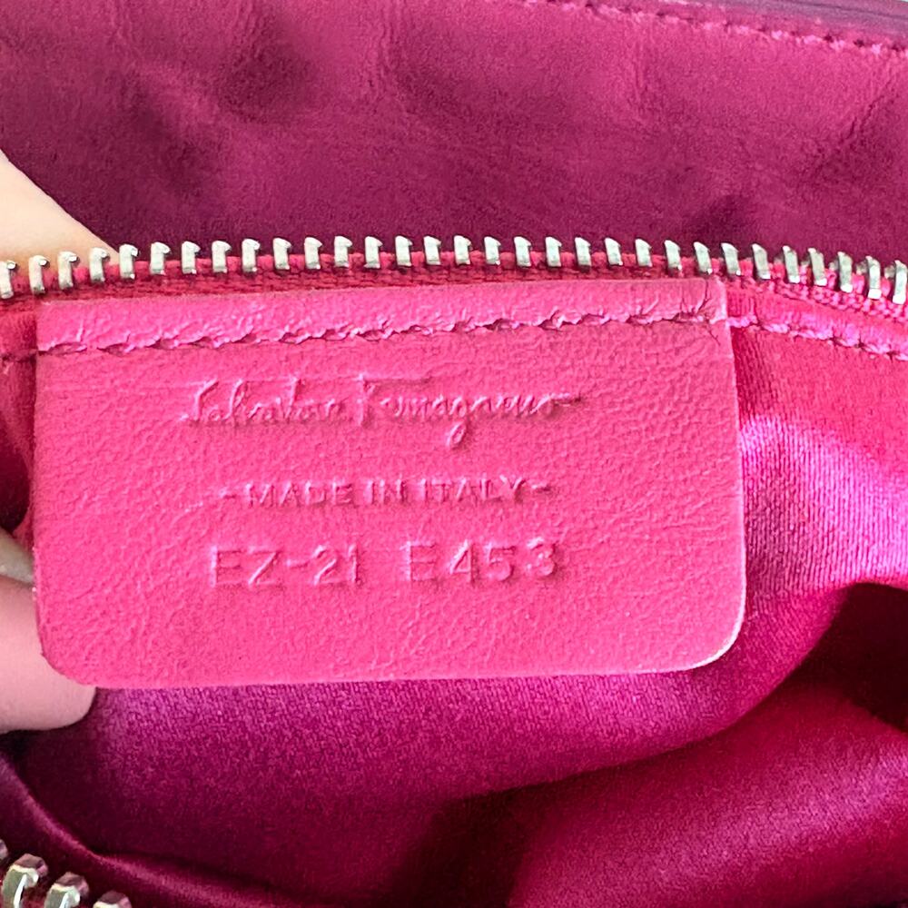 Salvatore Ferragamo Verve Pink Woven Satin Tote - Picture 6 of 16